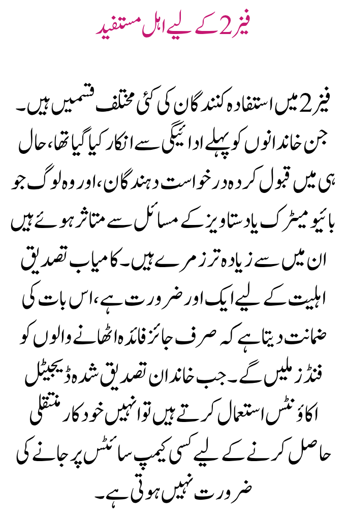 BISP Payment November Districts