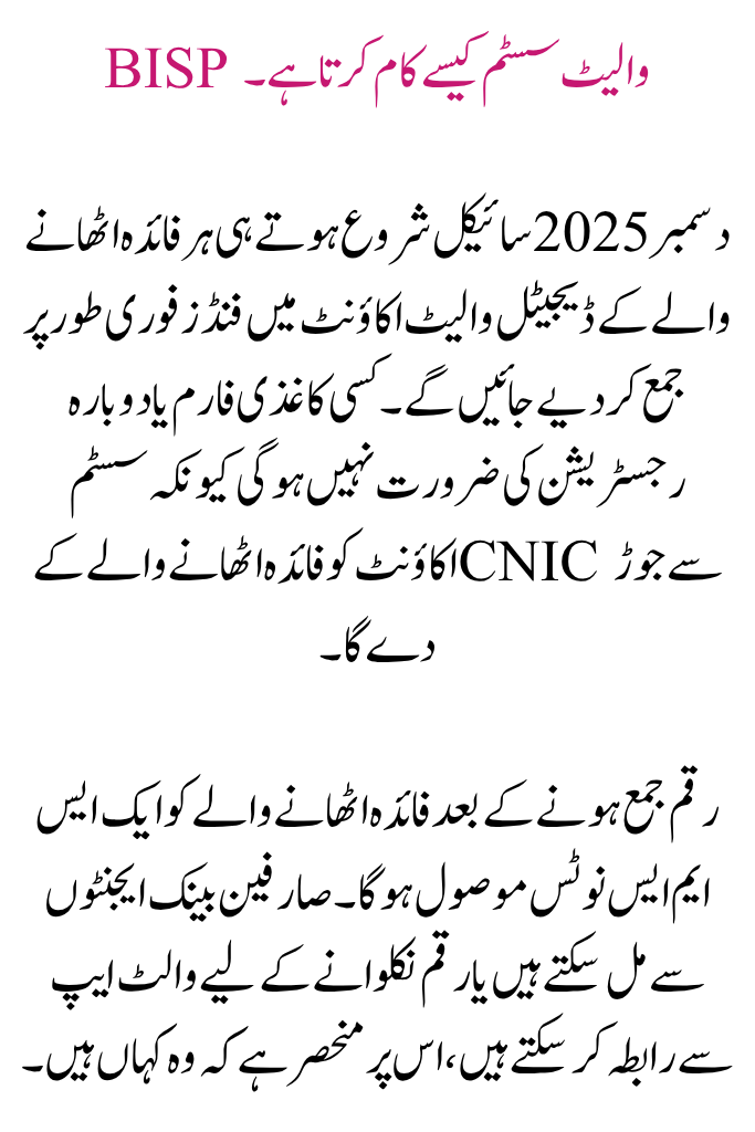 BISP Stipends Digital Wallet