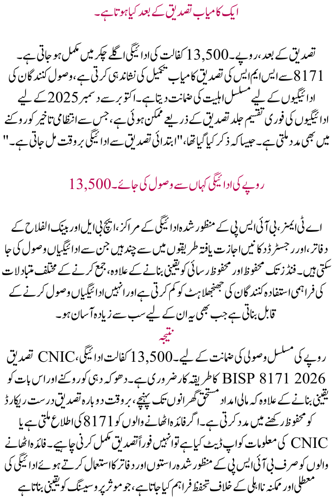 CNIC Verification BISP 8171 2026