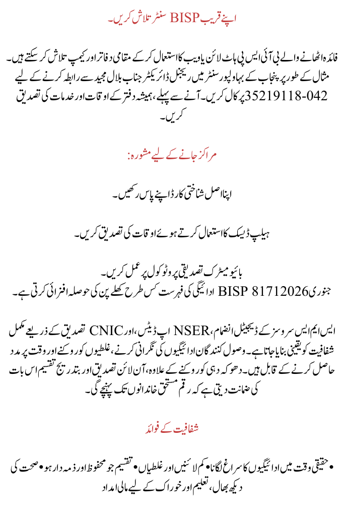 BISP 8171 Payment List January 2026